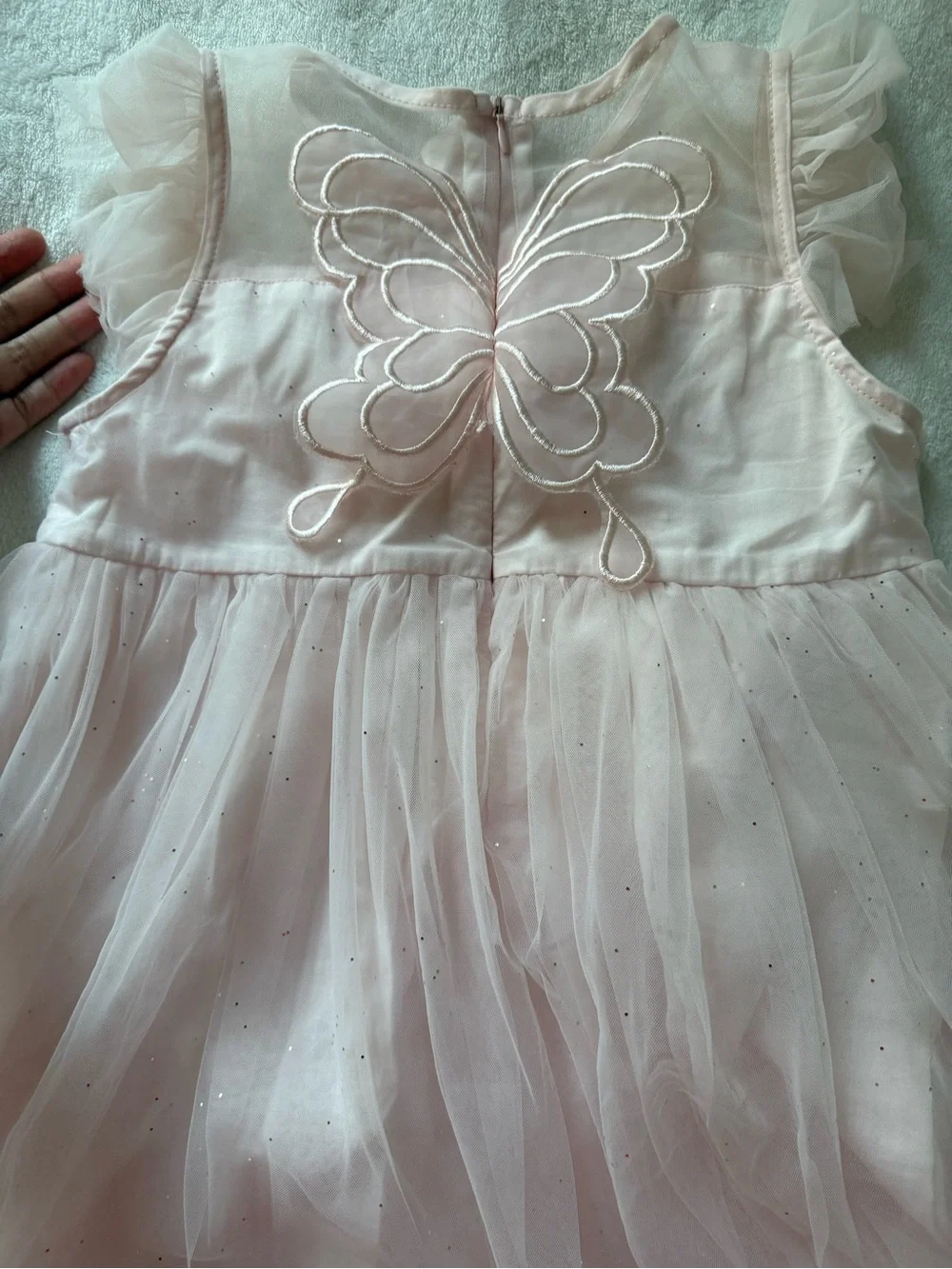 Girls Light Pink Tulle Party Dress with Bows size 5T